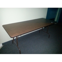 6 ft Folding Banquet Table, Wood w Steel Frame